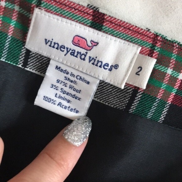 Vineyard Vines Winter Tartan Wool blend mini skirt size 2 - Picture 9 of 10